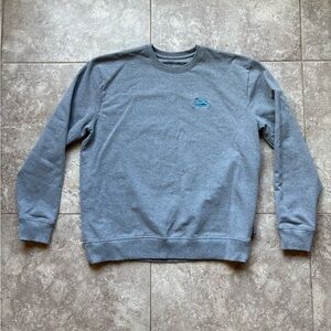 Patagonia Uprisal Crewneck Sweater Grey Fish Embroidery Size Large